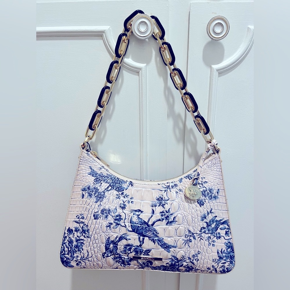 Brahmin sunbird Elegant Blue Floral Women's Bag - Picture 6 of 7